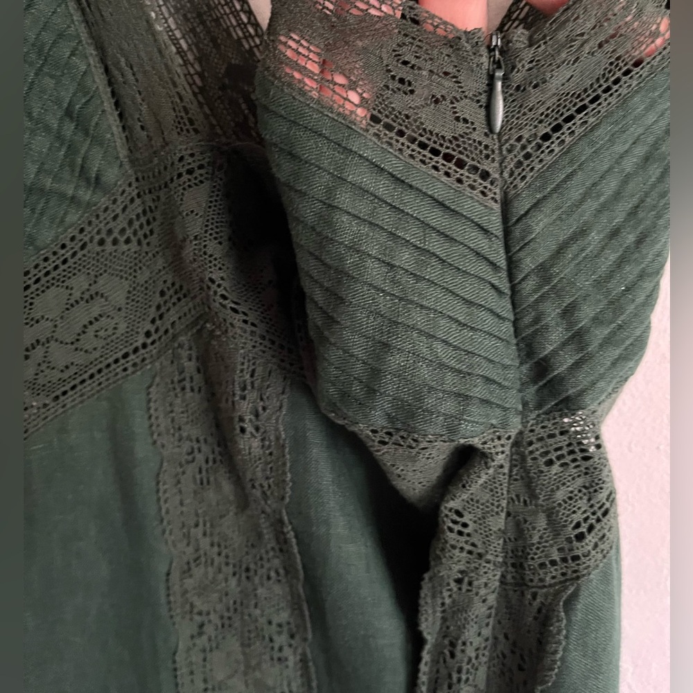 ZARA Linen Green Maxi Dress - Picture 14 of 16